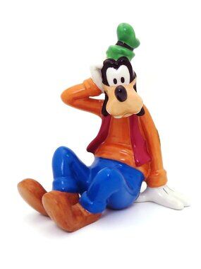 Vintage Walt Disney Goofy Sitting and Thinking Porcelain Figurine 1980s